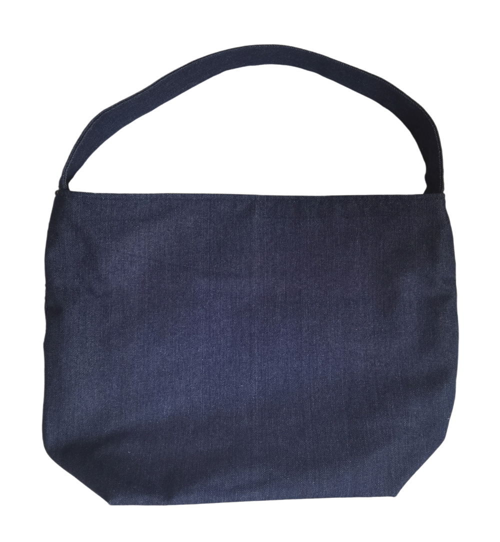 RS Enjoy Life Tote Shoulder Patchwork Embroidery Linen Jean Denim Leisure Casual Shopping Bag for Grocery Travel Beach Gift Handbag Handles with Floral Pattern(Embroidery Patchwork, Wider Size)