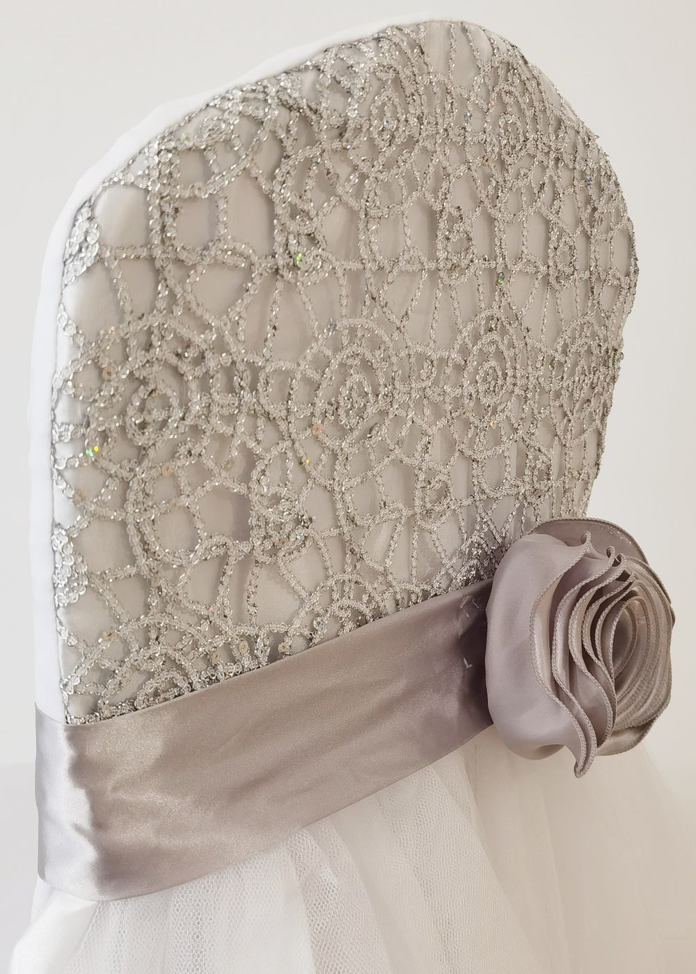 Wedding Chair Covers Party Birthday Mr and Mrs for Bride and Groom - Chic Elegant Fantastic Back Suit for Wedding Party Birthday Events Décor (Fitted for Round and Square Top Back)